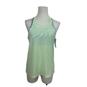 Athleta Girl Support Tank Lime Green/Blue Striped Racerback XXLG /16 - New